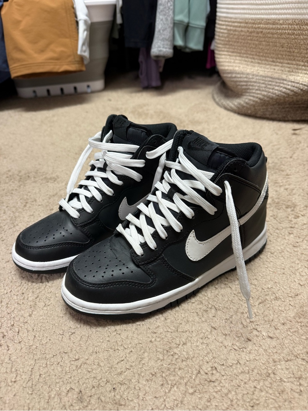 Nike Black and White High-Top Sneakers